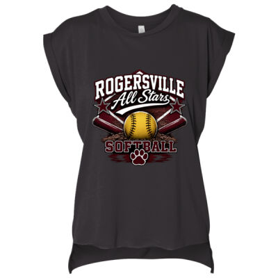 All Stars  - Women’s Flowy Rolled Cuffs Muscle Tee Thumbnail