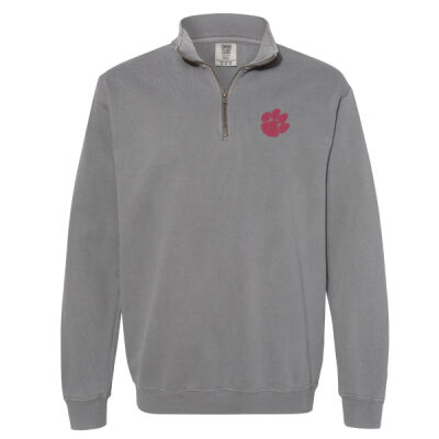 EMB Tiger Paw - Garment-Dyed Quarter Zip Sweatshirt Thumbnail